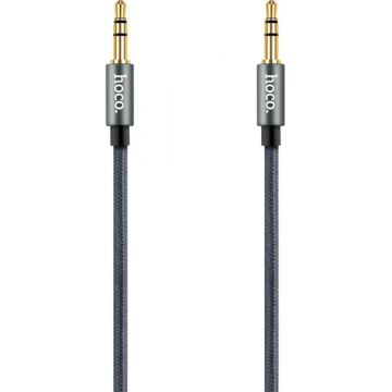Cablu audio Hoco UPA11, 1x Jack 3.5 mm Male - 1x Jack 3.5 mm Male, 1 m, Gri