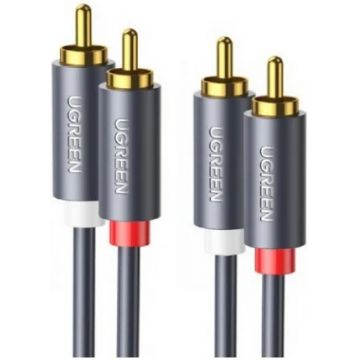 Cablu audio Ugreen AV104, 2x RCA Male - 2x RCA Male, 2 m, Negru