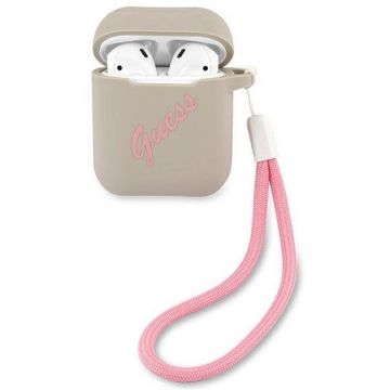 Casca de Telefon GUACA2LSVSGP Silicone Vintage compatibila cu Apple AirPods 1/2 Gri
