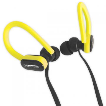 Casti Audio Sport EH197KY cu Microfon Negru/Galben