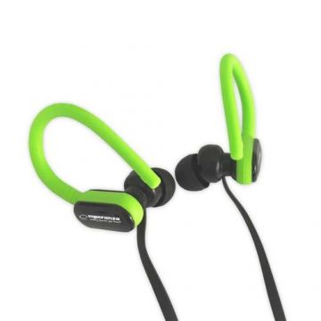 Casti cu fir EH197, Esperanza, Cu microfon, Negru/Verde
