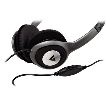 Casti Deluxe 3.5Mm Stereo  Vol Control Negru