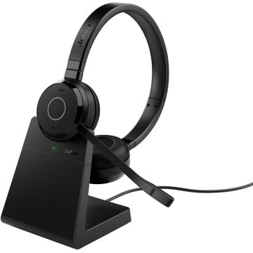 Casti Evolve 65 Te Link 390A Stereo Stand Negru
