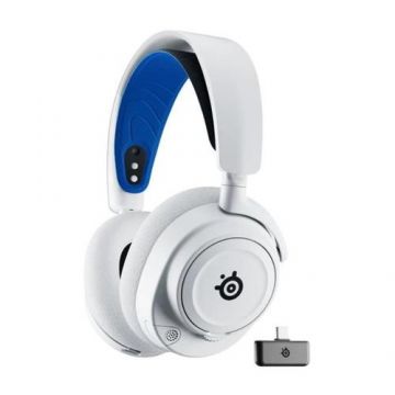Casti Gaming SteelSeries Arctis Nova 7P, Jack 3.5 mm, Microfon, Bluetooth (Alb)