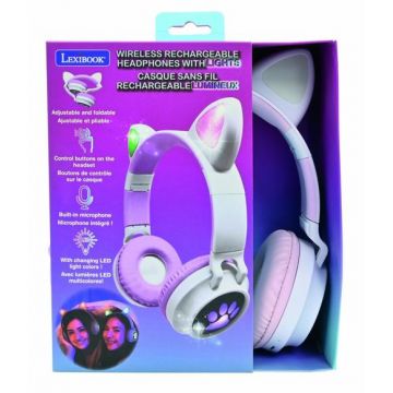 Casti pentru copii Lexibook HPBTKT, Bluetooth (Alb/Mov) Casti pentru copii Lexibook HPBTKT, Bluetooth (Alb/Mov)