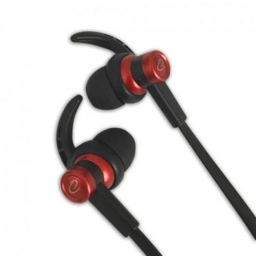 Casti Stereo in ear Esperanza, EH201, Jack 3.5 mm, Control volum, cu microfon, 1.2 m (Negru/Rosu)