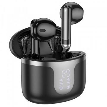 Casti True Wireless HOCO EQ7, Bluetooth, Microfon (Negru)