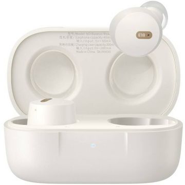 Casti Wireless E18 Bluetooth 5.3 300mAh IPX4 Cablu USB-C Inclus Alb