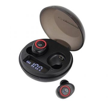 Casti Wireless, Esperanza, Bluetooth v.5.0, Cablu de incarcare USB C, Negru