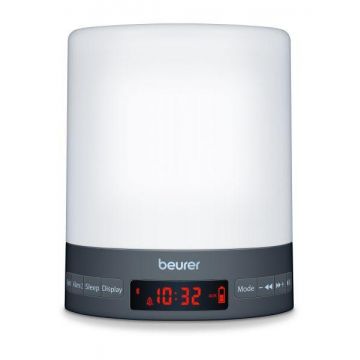 Ceas desteptator cu lumina naturala Beurer WL 50, Radio, Lumina LED, Bluetooth (Gri)