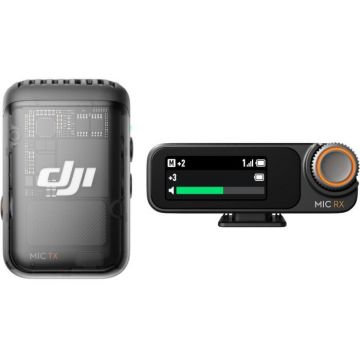 DJI Kit microfon wireless 2 DJI (1TX+1RX), Negru