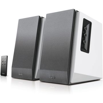 edifier BOXE EDIFIER 2.0, RMS:  66W (2 x 15W, 2 x 18W), bluetooth, telecomanda wireless, volum, bass, treble,  dual RCA, white-silver, R1700BT-WS (timbru verde 11.00 lei)