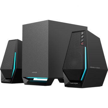 edifier Boxe EDIFIER Gaming 2.1, RMS: 30W(2 x 7.5W + 15W), bass 4,control volum,BT/USB-A/USB-C/AUX, sound mode:Music/Game/Movie, 10 x LED RGB, frecv. rasp 93Hz-20KHz, USB power, negru