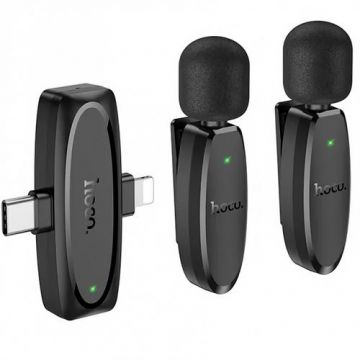 Lavaliera HOCO L15, USB-C / Lightning, Set 2 bucati (Negru)