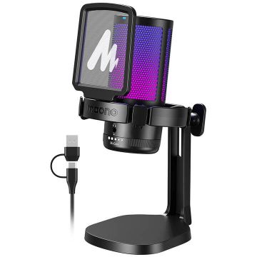 Microfon DGM20, Iluminare LED, Cardioid, compatibil cu Windows/MacOS/PS4/5, Negru