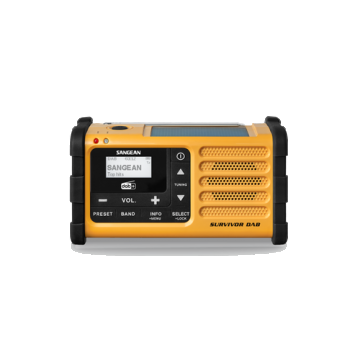 Radio portabil solar cu manivela Sangean MMR-88DAB+, FM, DAB+, Lanterna, Micro USB (Galben)