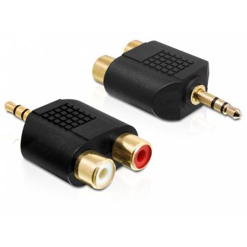 Adaptor audio Stereo jack 3.5 mm 3 pini T la 2 x RCA M, Delock 65365