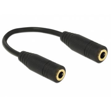 Adaptor Audio Stereo Jack 3.5 mm 4 pini M-M 13cm, Delock 65896