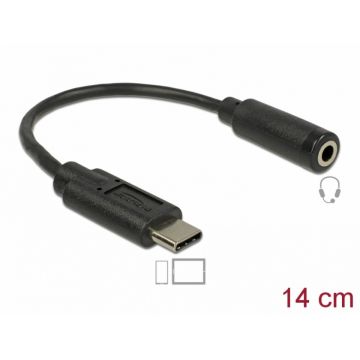 Adaptor audio USB tip C la jack stereo 3.5mm DAC T-M 0.14m, Delock 65842