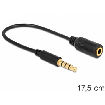 Adaptor jack stereo 3.5 mm CTIA la jack stereo 3.5 mm OMTP 4 pini T-M 17cm, Delock 62498