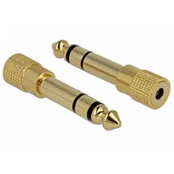 Adaptor Stereo jack 6.35 mm la jack 3.5 mm T-M, Delock 65361