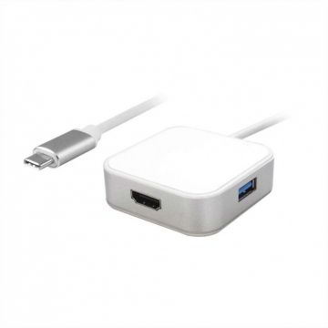 Adaptor USB tip C la HDMI + 2 x USB 3.0, 1 x PD (Power Delivery) T-M Alb, Value 12.99.1133