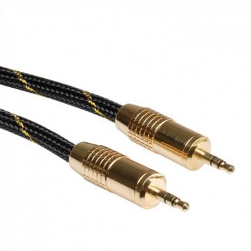 Cablu audio Jack stereo 3.5mm GOLD T-T ecranat 10m, Roline 11.09.4289