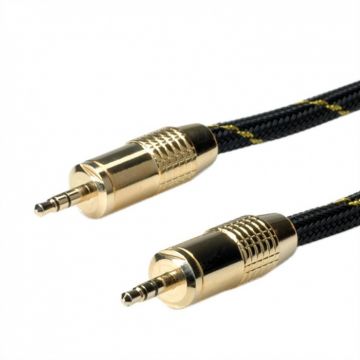 Cablu audio Jack stereo 3.5mm GOLD T-T ecranat 5m, Roline 11.09.4285