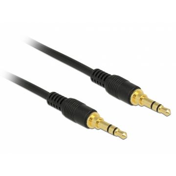 Cablu audio jack stereo 3.5mm (pentru smartphone cu husa) T-T 1m negru, Delock 85547