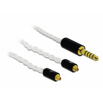 Cablu audio jack stereo 4.4 mm 5 pini la 2 x MMCX T-T 1.2m, Delock 85846