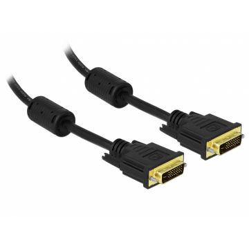 Cablu DVI-D 24+1 pini Dual Link T-T 1m, Delock 83189