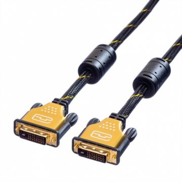 Cablu DVI-D Dual link 24+1 pini GOLD T-T 1m, Roline 11.04.5511