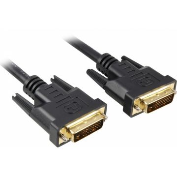 Cablu DVI-D Dual Link 24+1 pini T-T 0.5m Negru, KPDVI2-05