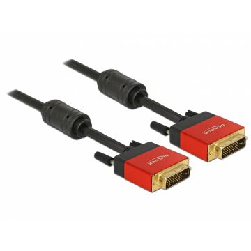 Cablu DVI-D Dual Link 24+1pini ecranat 3m, Delock 84346