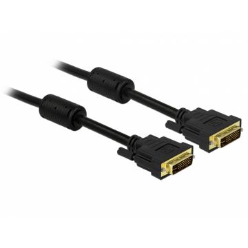 Cablu DVI-I Dual Link 24+5pini ecranat 2m, Delock 83111