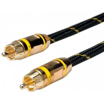 Cablu GOLD audio RCA simplex Galben T-T 2.5m, Roline 11.09.4233