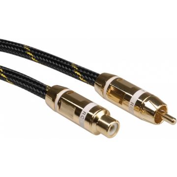 Cablu GOLD prelungitor audio RCA alb T-M 10m, Roline 11.09.4295