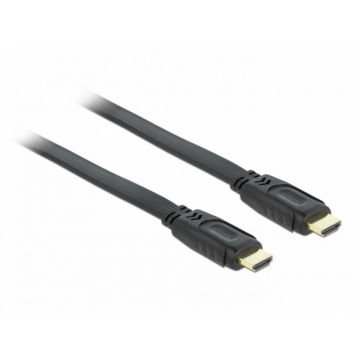 Cablu HDMI 4K 1.4 Flat T-T ecranat 5m, Delock 82672