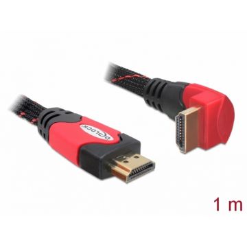 Cablu HDMI 4K tip A T-T vers 1.4 1m unghi rosu, Delock 82685