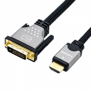 Cablu HDMI la DVI-D 24+1 pini T-T 1.5m, Roline 11.04.5876