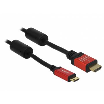 Cablu HDMI la mini HDMI-C 4K Premium 3m, Delock 84337