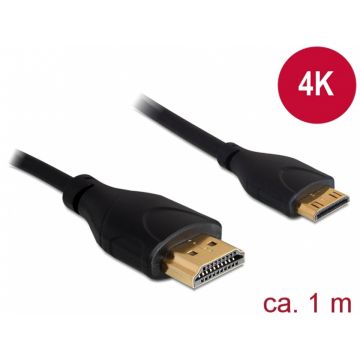 Cablu HDMI la mini HDMI-C 4K Slim 1.4 T-T 1m, Delock 83132