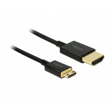 Cablu HDMI la mini HDMI-C T-T 3D 4K 4.5m Activ Slim Premium, Delock 84780