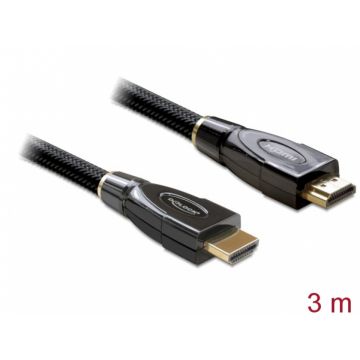 Cablu HDMI Premium 4K 19T-19T 3m, Delock 82738