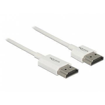 Cablu HDMI v2.0 3D 4K T-T 3m Activ Slim Premium Alb, Delock 85138