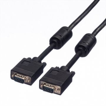 Cablu High Quality VGA 14 pini ecranat + ferita T-T 2m, Roline 11.04.5252