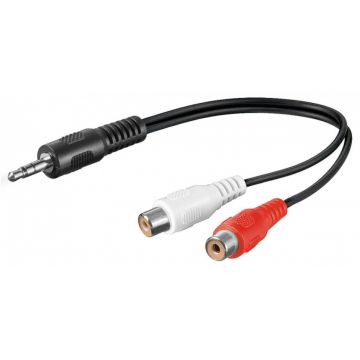 Cablu Jack stereo 3.5mm la 2 x RCA T-M 20cm, KJACKCINF02