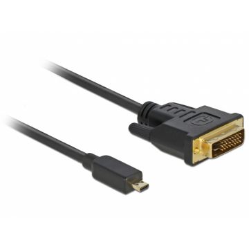 Cablu Micro-D HDMI la DVI T-T 2m Negru, Delock 83586