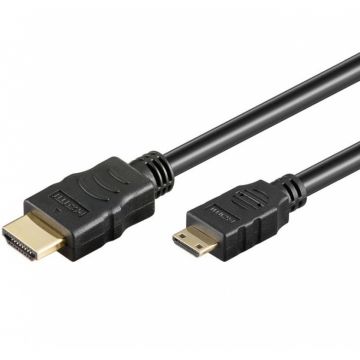 Cablu mini HDMI-C la HDMI v1.4 T-T 3m Negru, KPHDMAC3