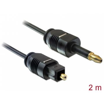 Cablu optic Toslink standard la mini Toslink T-T 2M, Delock 82876
